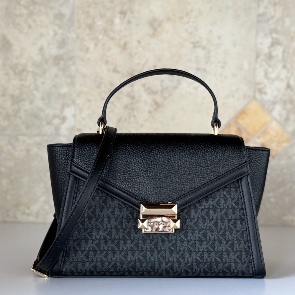 Michael Kors Whitney MD Shoulder Crossbody Bag MK Black